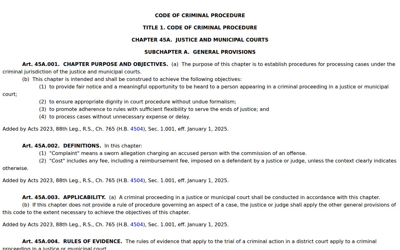 Parmer County traffic warrants: current Texas capias pro fine procedures