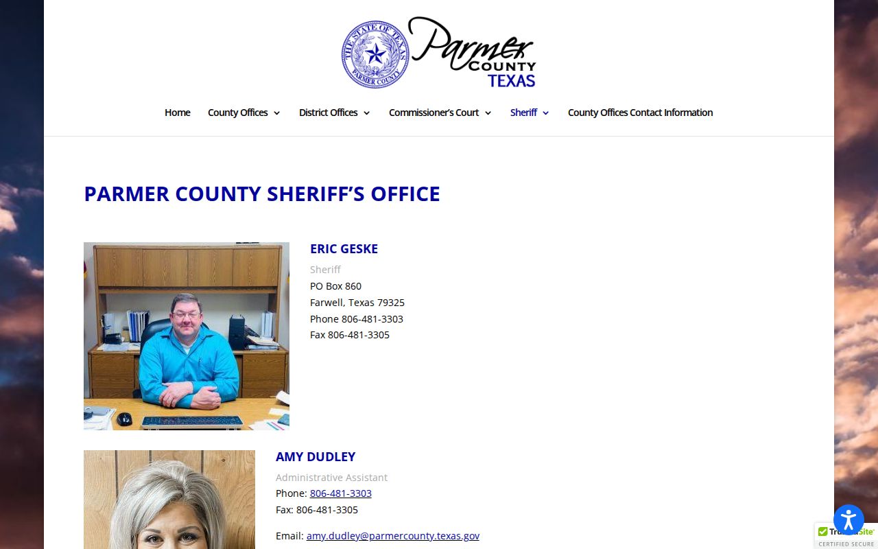 Parmer County most-wanted information: Sheriff office contact page
